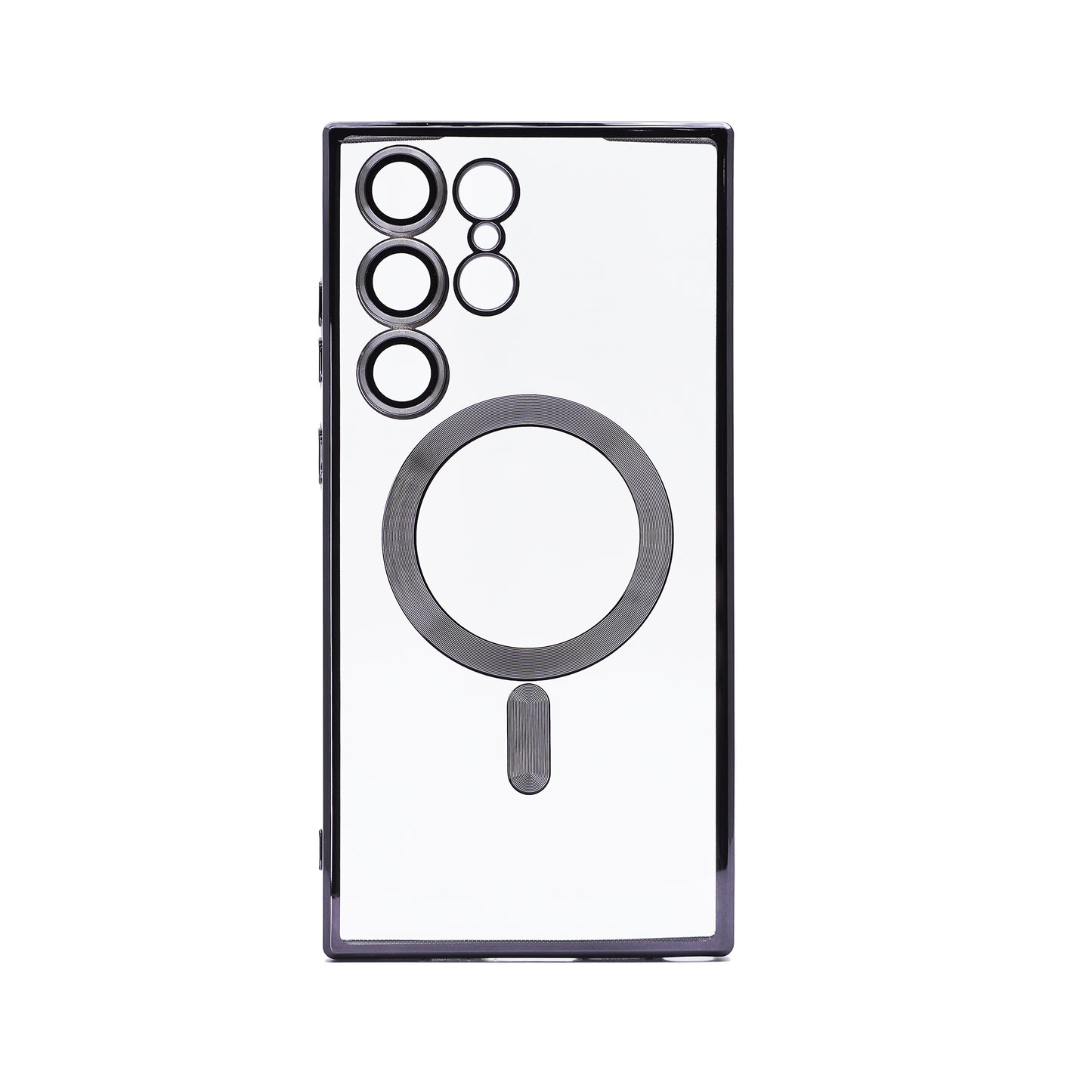 Samsung S23 Ultra Black electroplating TPU case with Magnetic Ring - BULK