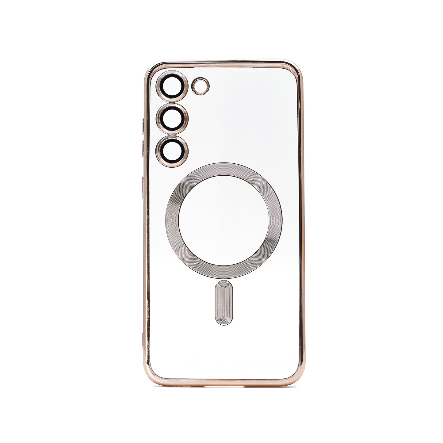 Samsung S23 Plus Gold electroplating TPU case with Magnetic Ring - BULK