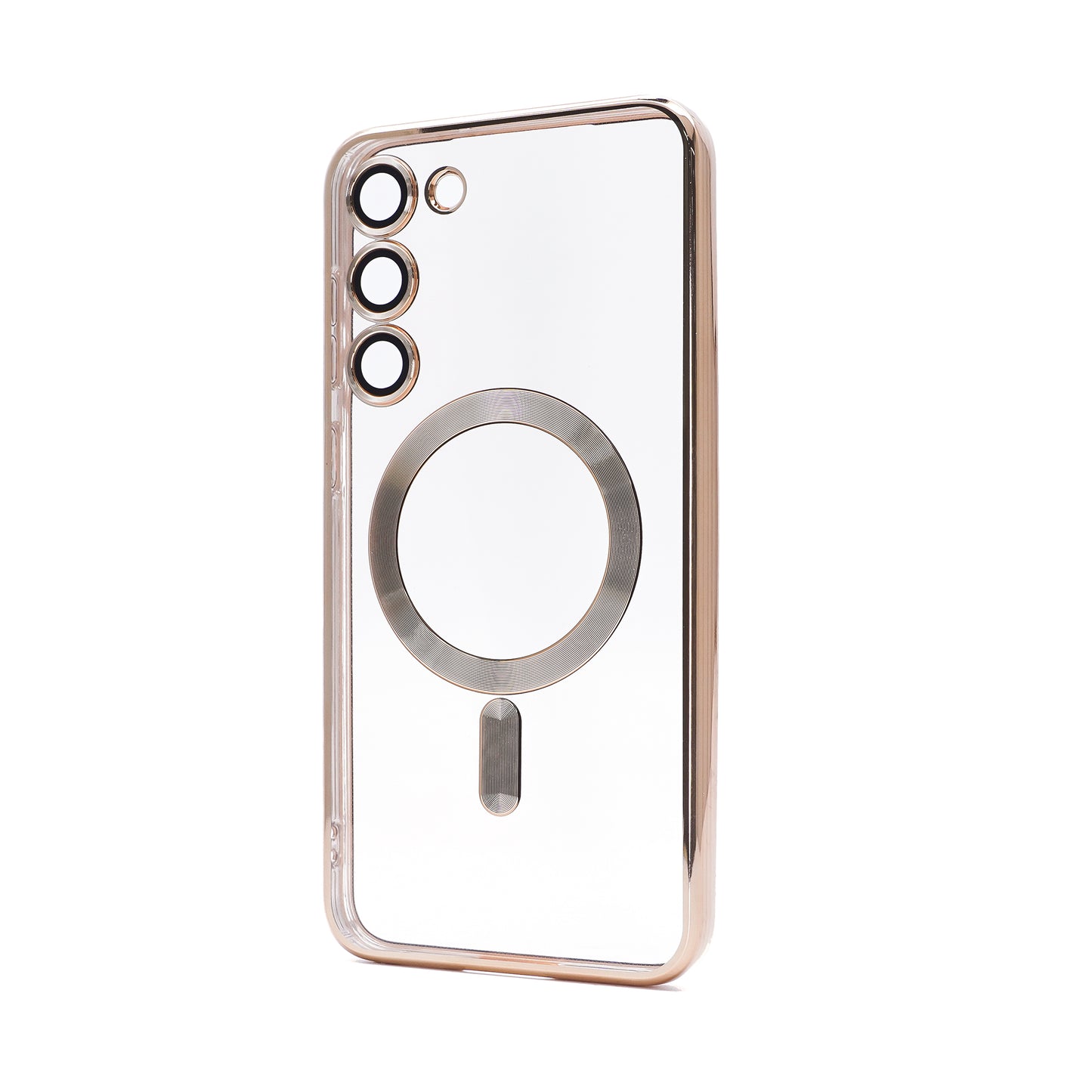 Samsung S23 Plus Gold electroplating TPU case with Magnetic Ring - BULK