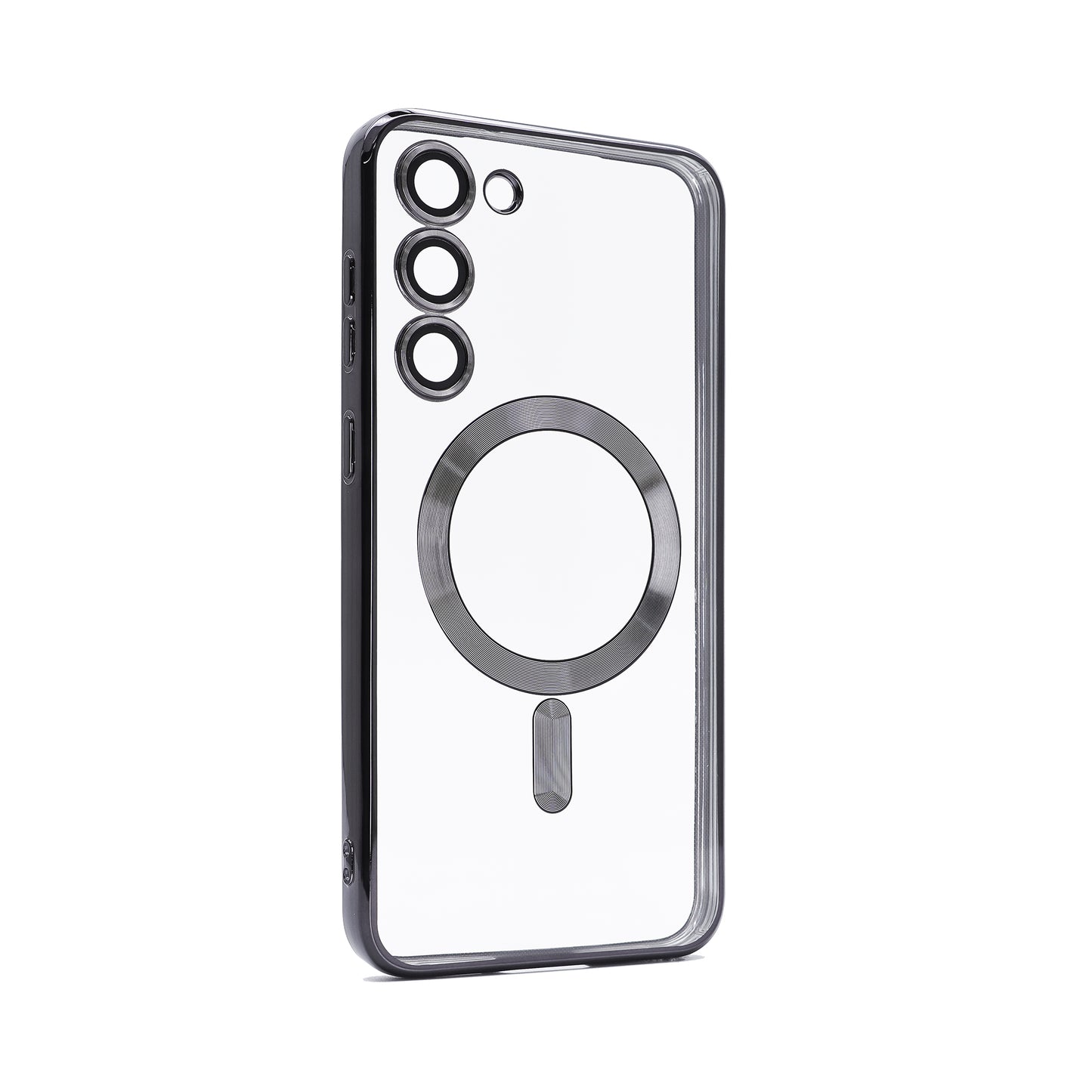 Samsung S23 Plus Black electroplating TPU case with Magnetic Ring - BULK