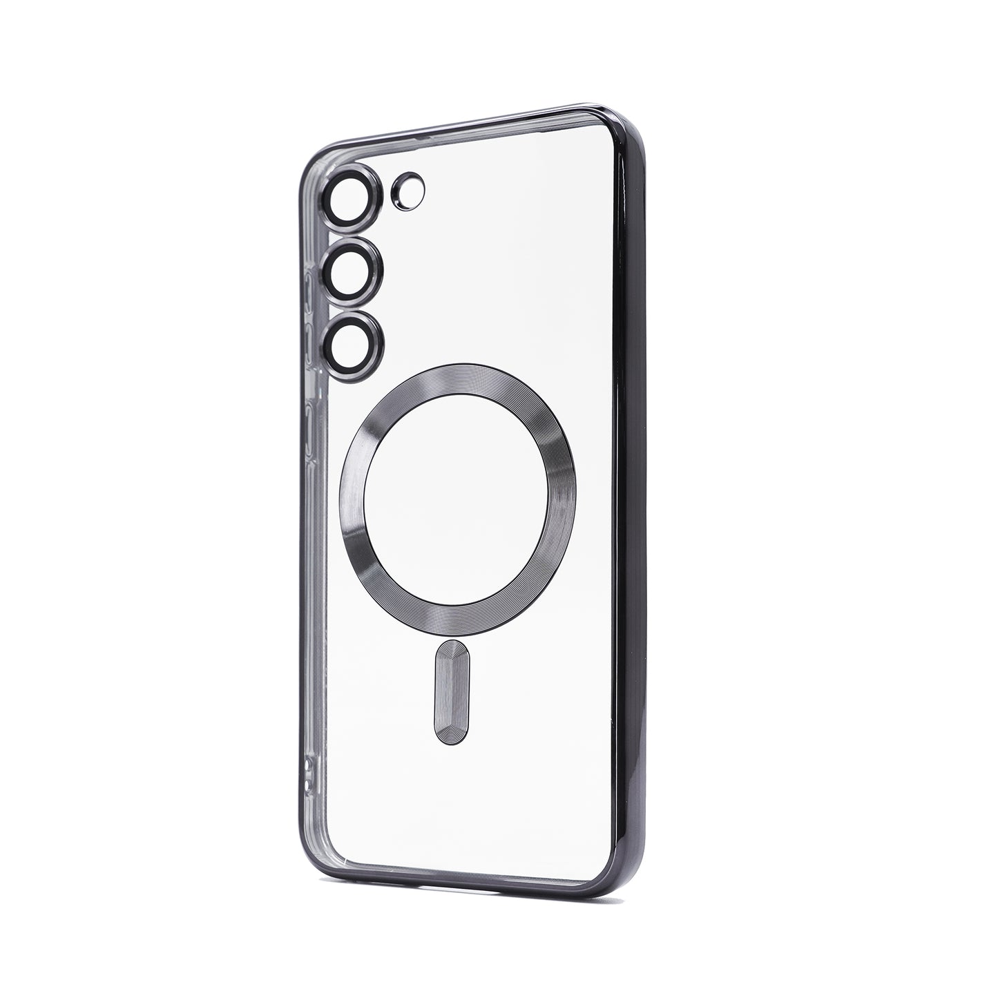 Samsung S23 Plus Black electroplating TPU case with Magnetic Ring - BULK