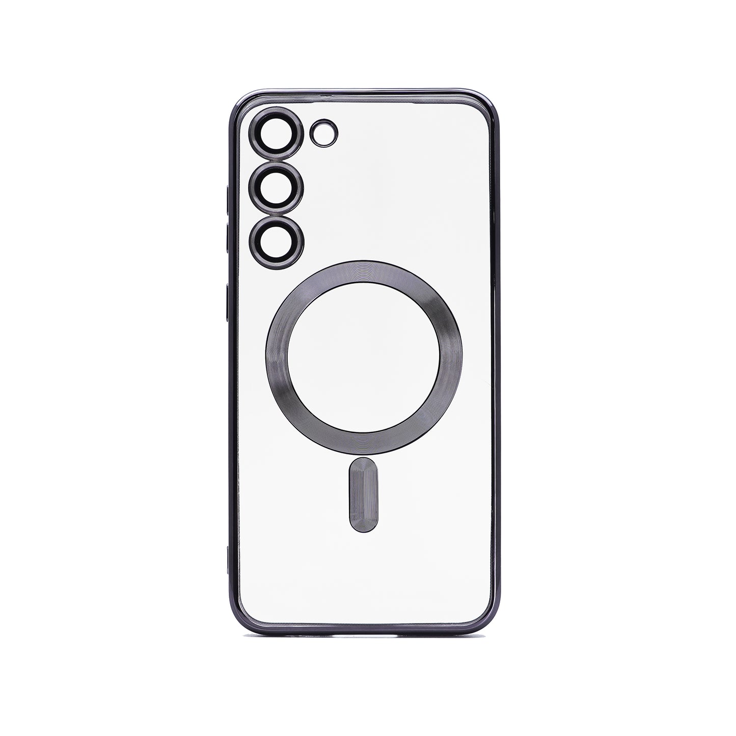 Samsung S23 Plus Black electroplating TPU case with Magnetic Ring - BULK
