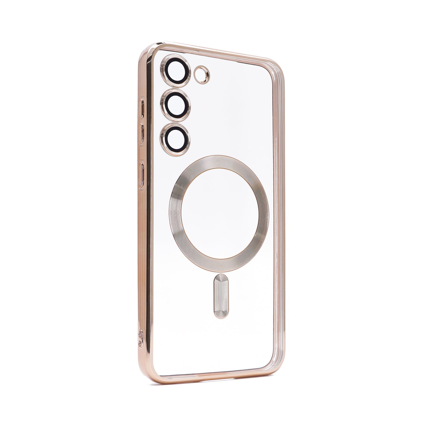 Samsung S23 Plus Gold electroplating TPU case with Magnetic Ring - BULK